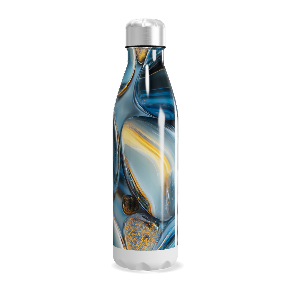 Garrafa Inox - Estampa Pedra Azul