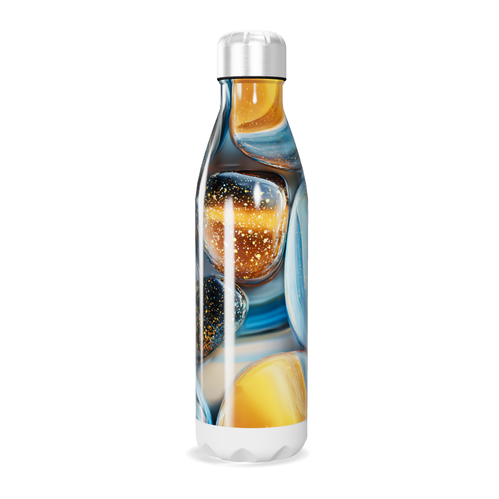 Garrafa Inox - Estampa Pedra Azul