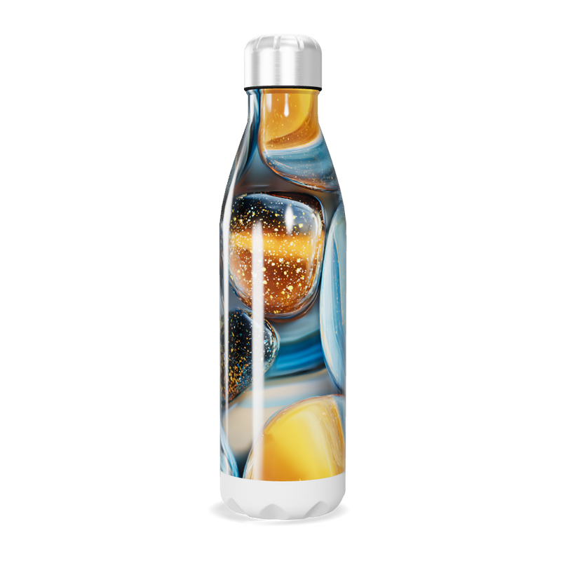 Garrafa Inox - Estampa Pedra Azul