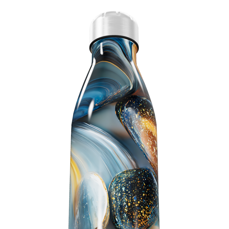 Garrafa Inox - Estampa Pedra Azul