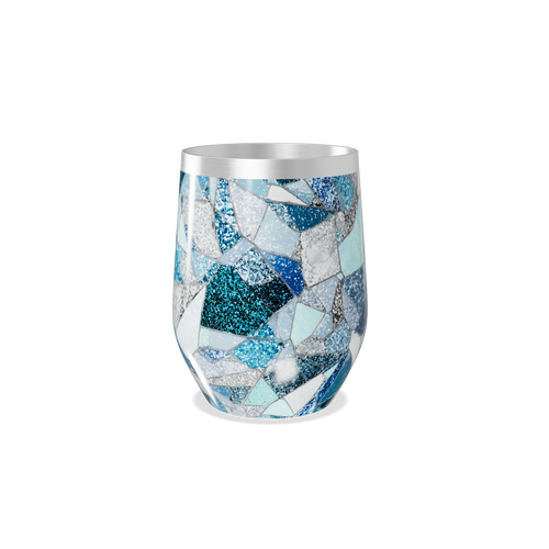 Copo Térmico Slim - Mosaico Azul Inox