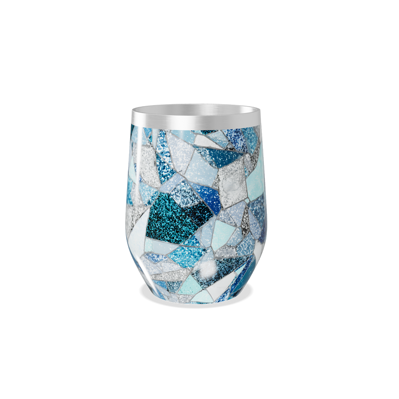 Copo Térmico Slim - Mosaico Azul Inox