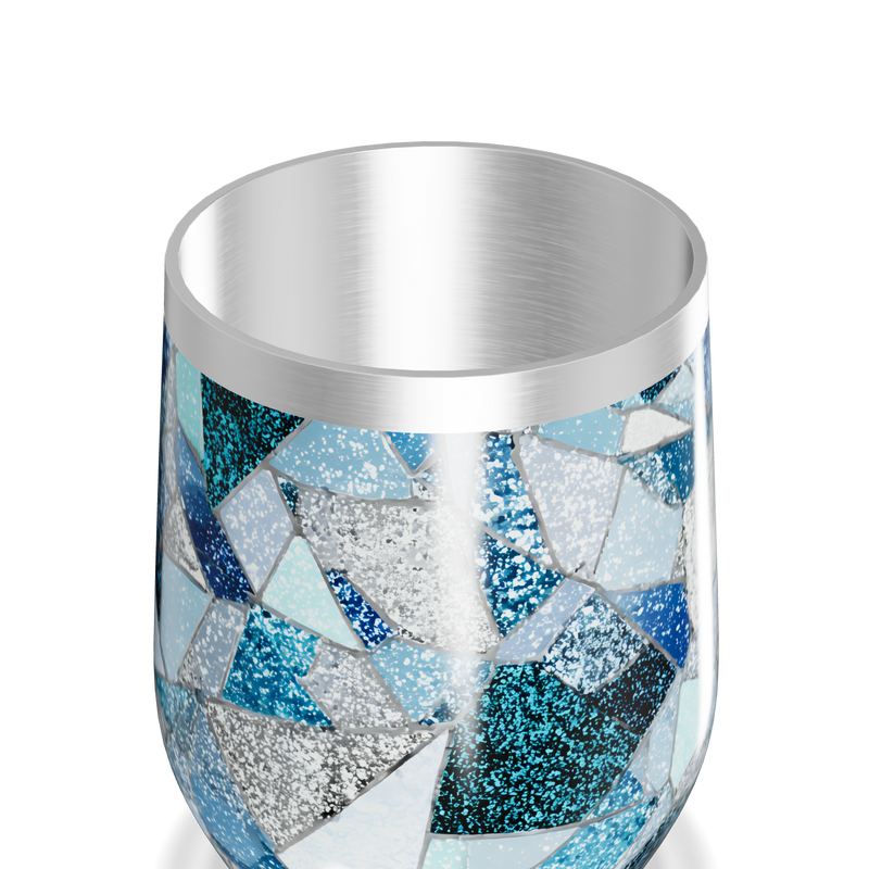 Copo Térmico Slim - Mosaico Azul Inox