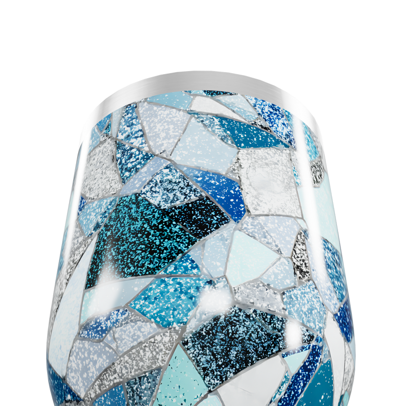 Copo Térmico Slim - Mosaico Azul Inox