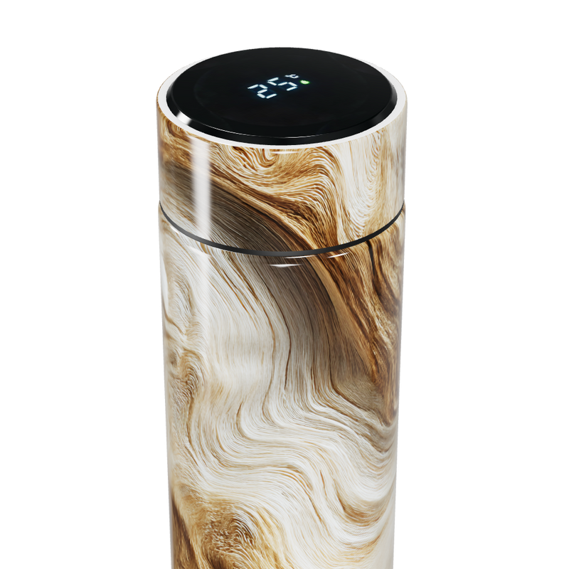 Garrafa Térmica Touch - Madeira Marrom Elegante