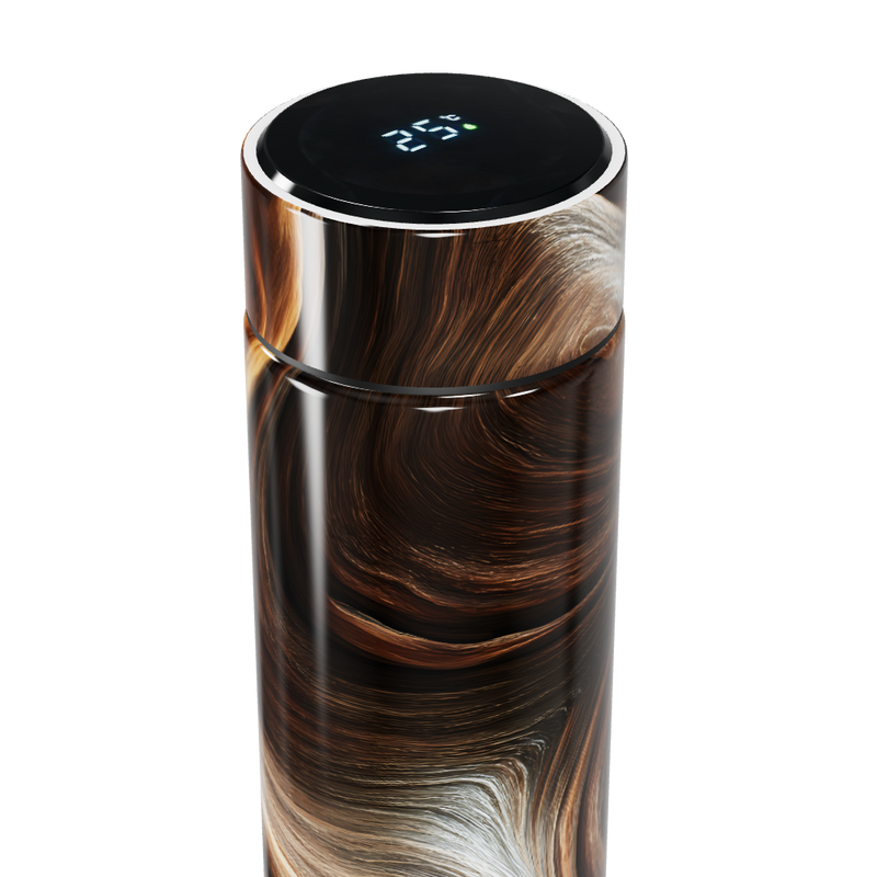 Garrafa Térmica Touch - Marrom Estampa Fluida