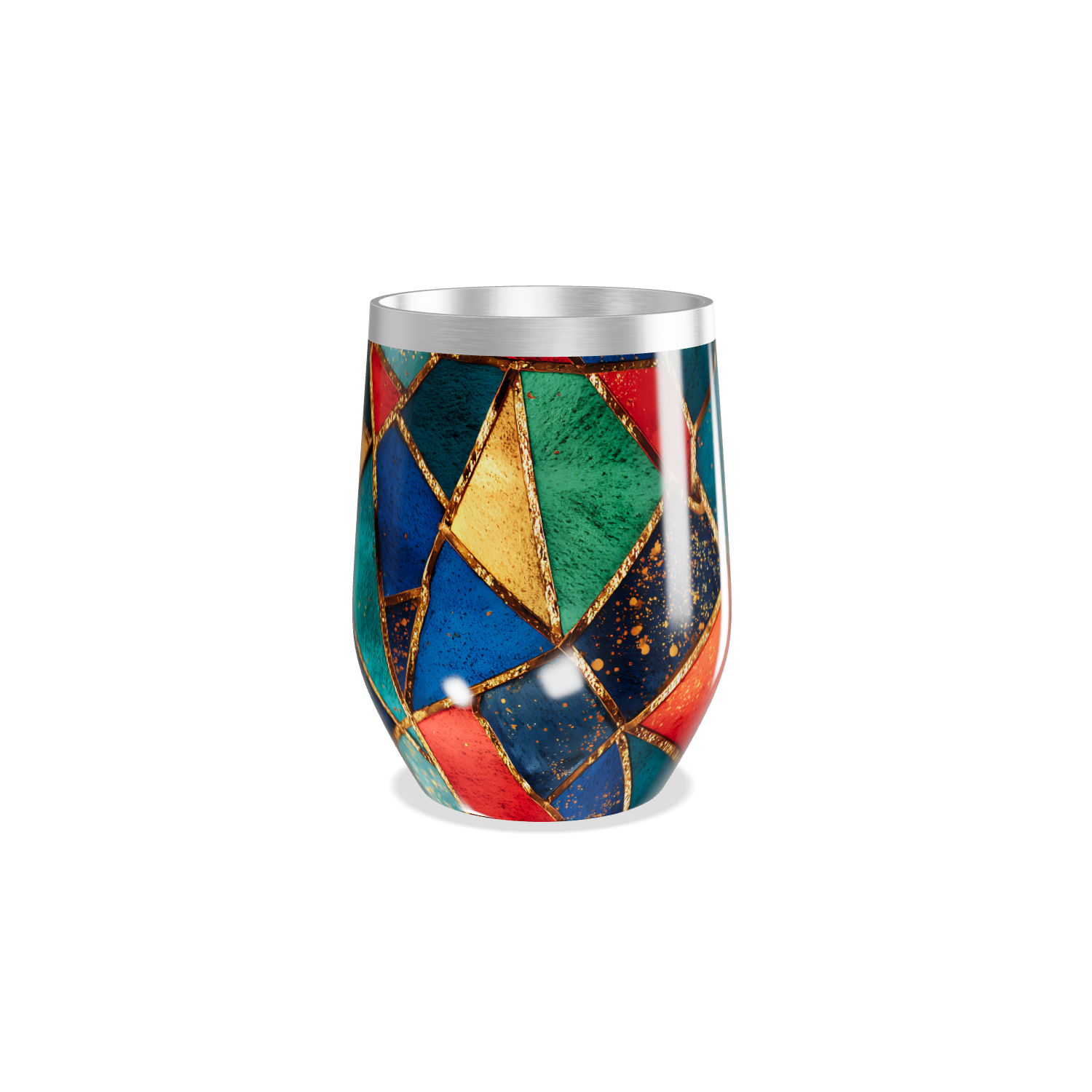 Copo Térmico Slim Mosaico Colorido Aço Inox