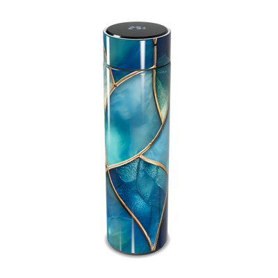 Garrafa Térmica Touch - Azul Vidro Decorado