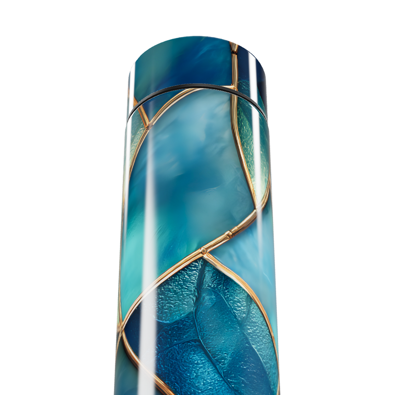 Garrafa Térmica Touch - Azul Vidro Decorado