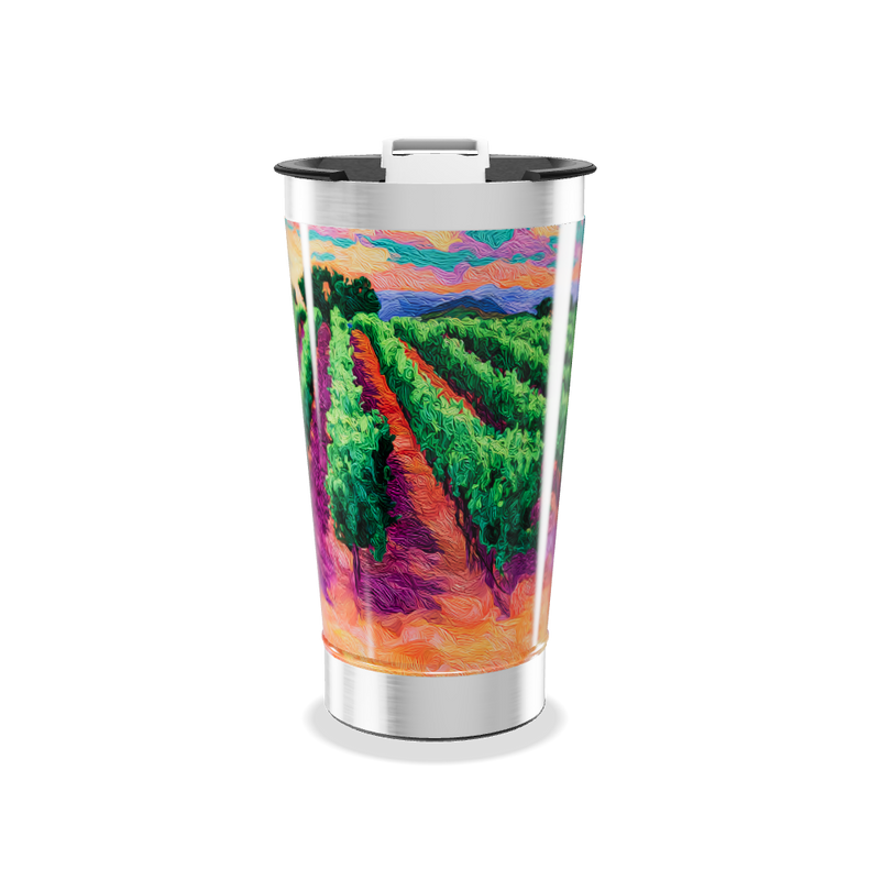 Copo Térmico - Estampa Vinhedo Colorido