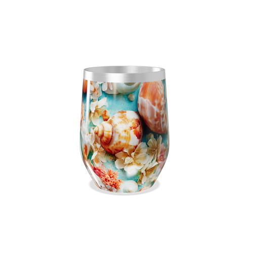 Copo Térmico Slim - Flores e Conchas Oceano