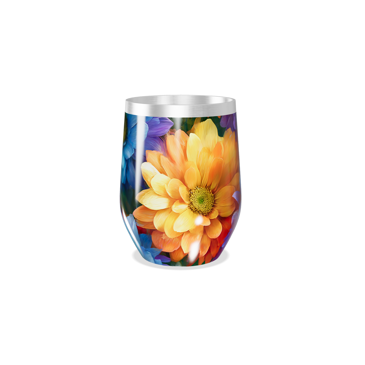 Copo Térmico Slim - Floral Colorido Inox
