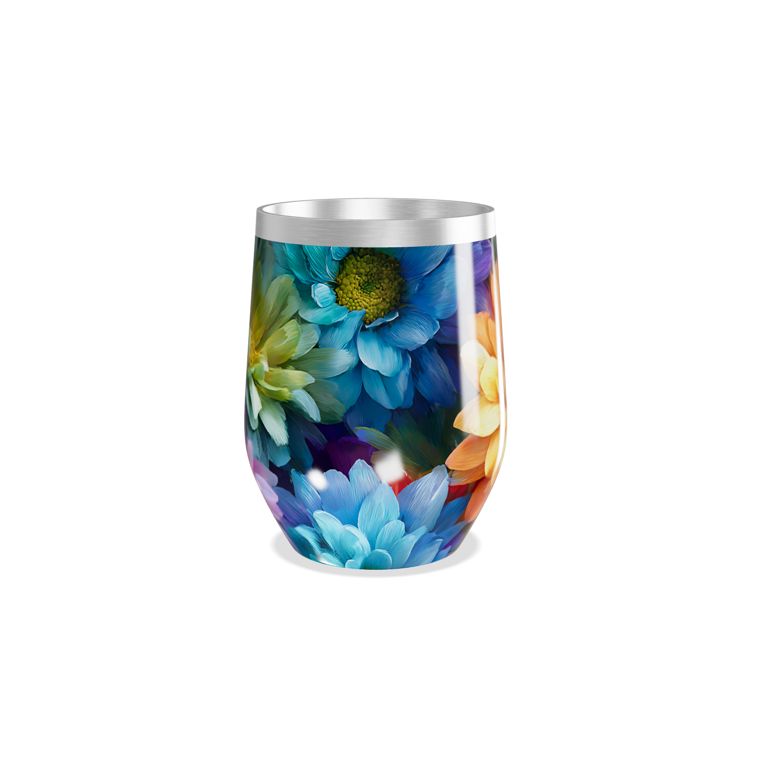 Copo Térmico Slim - Floral Colorido Inox