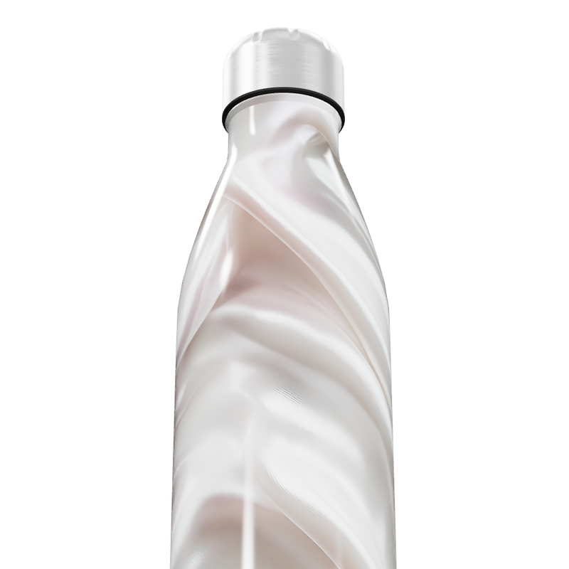 Garrafa Inox - Efeito Mármore Branco