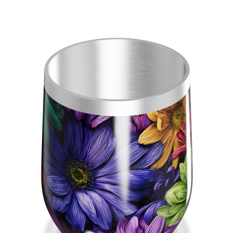 Copo Térmico Slim - Flores Coloridas Inox