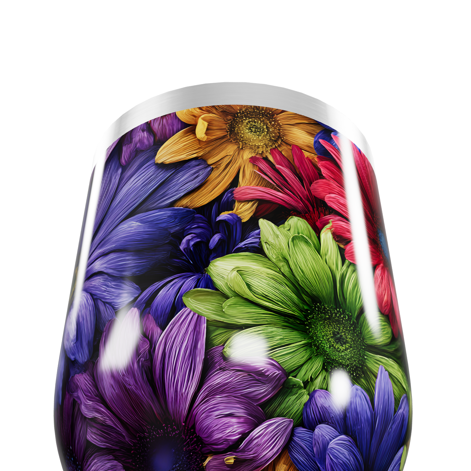 Copo Térmico Slim - Flores Coloridas Inox