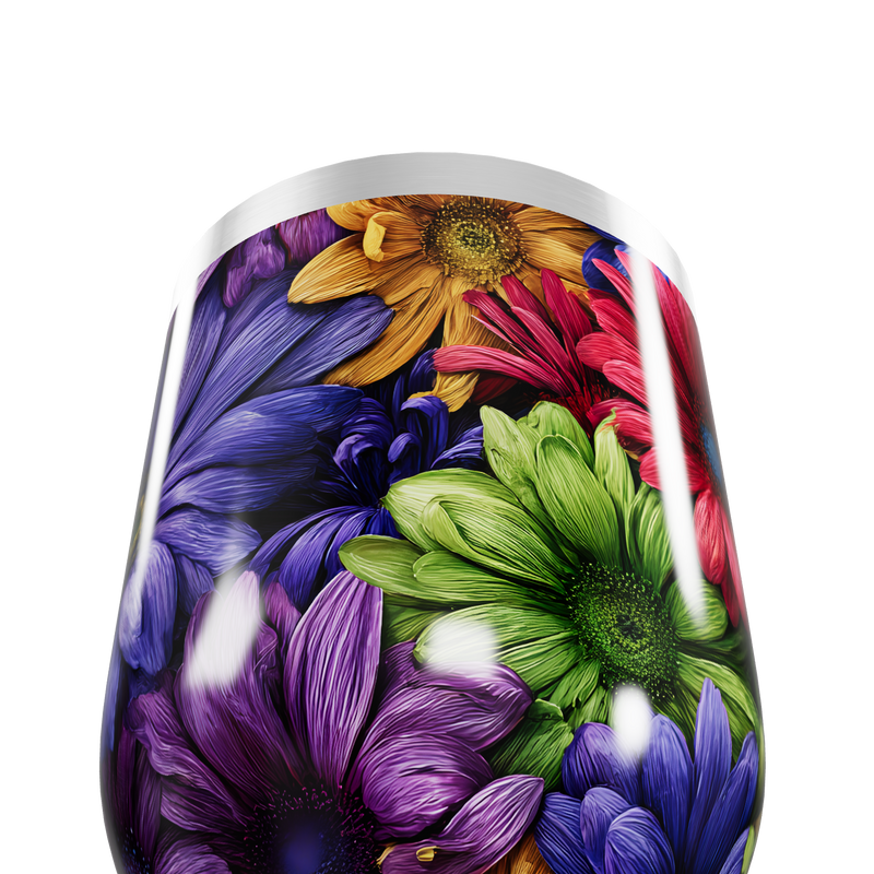 Copo Térmico Slim - Flores Coloridas Inox