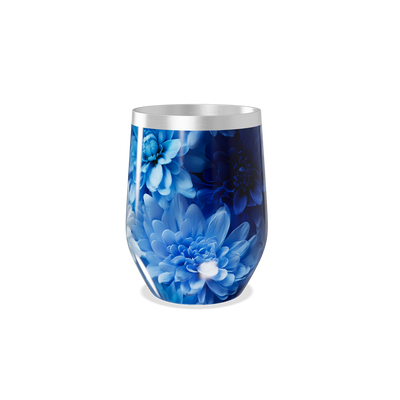Copo Térmico Slim - Azul Floral Aço Inox