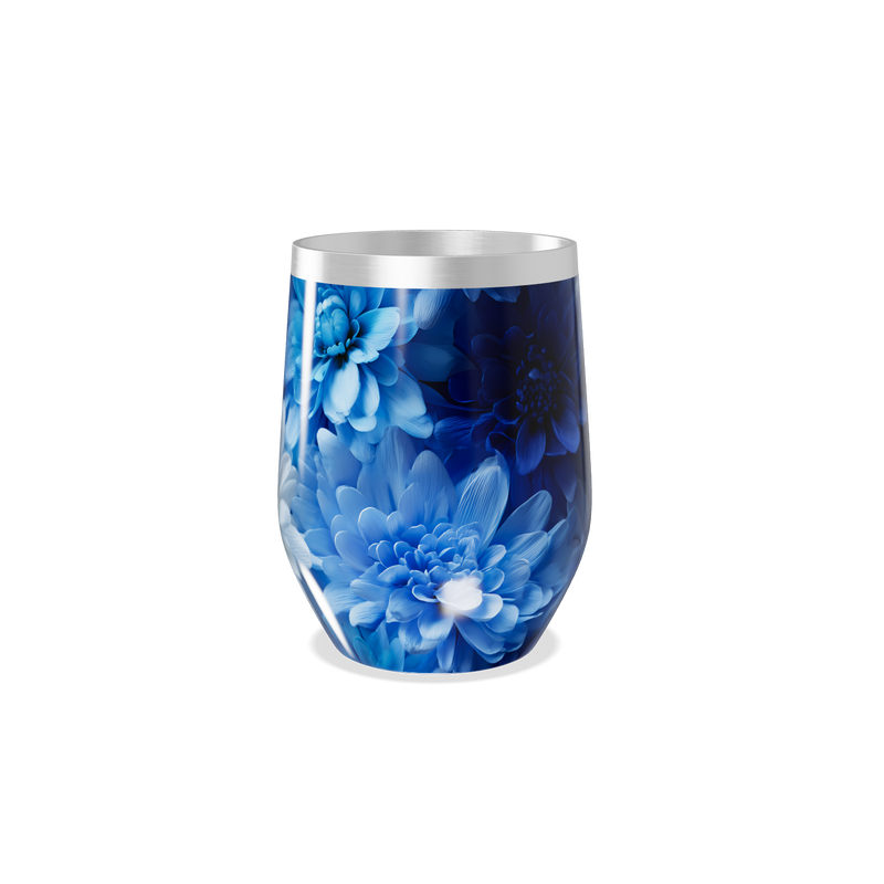 Copo Térmico Slim - Azul Floral Aço Inox