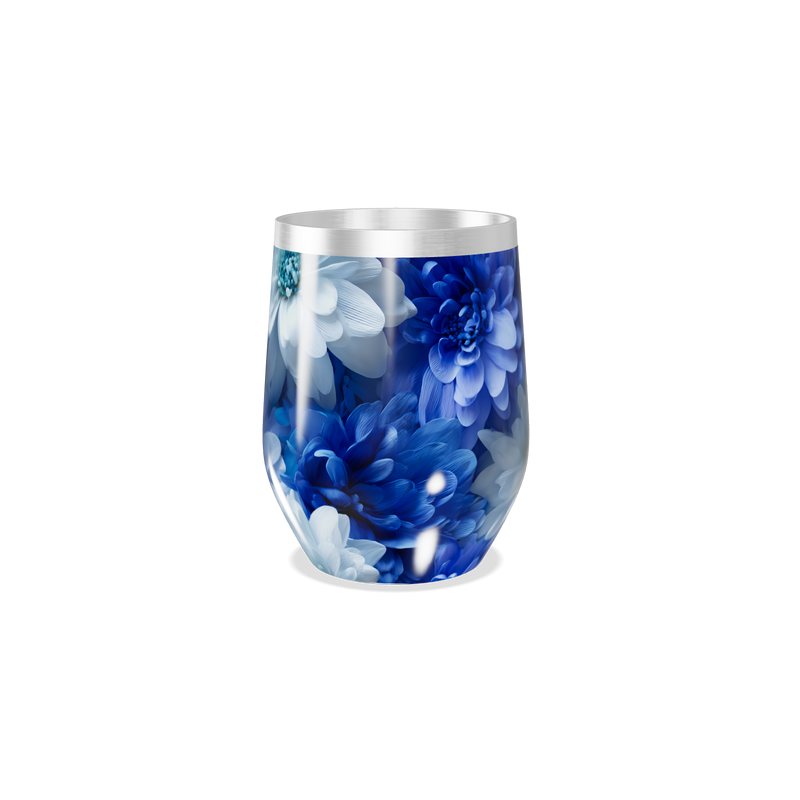 Copo Térmico Slim - Azul Floral Aço Inox