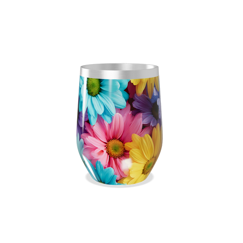 Copo Térmico Slim - Flores Coloridas Inox