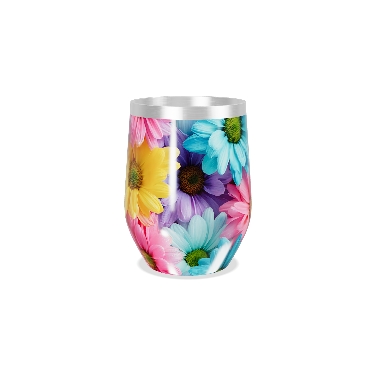 Copo Térmico Slim - Flores Coloridas Inox