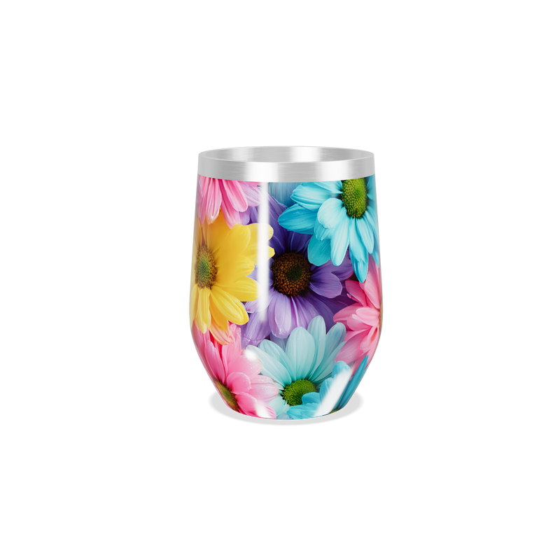 Copo Térmico Slim - Flores Coloridas Inox