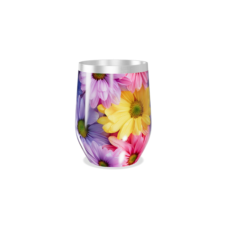 Copo Térmico Slim - Flores Coloridas Inox