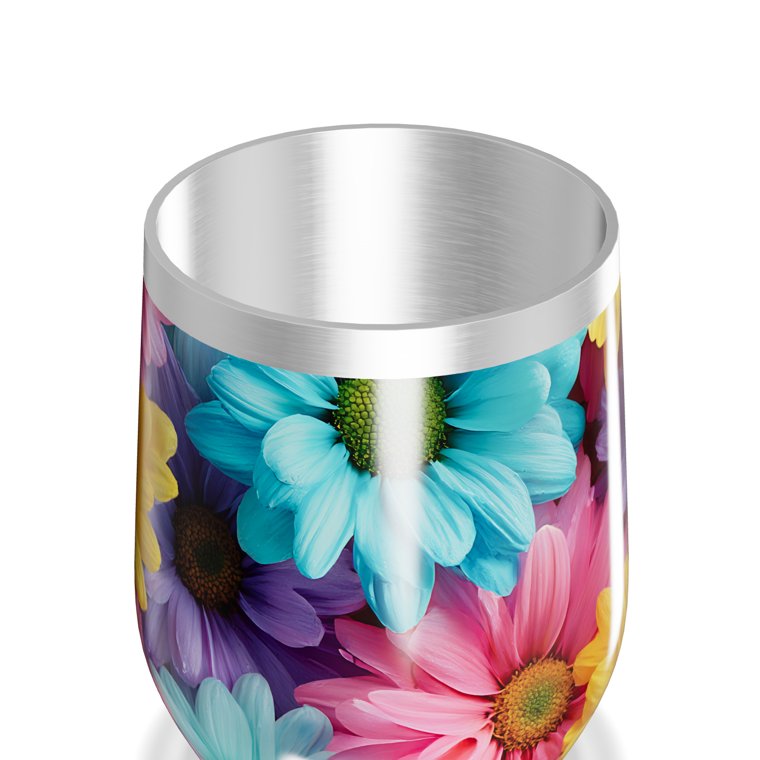 Copo Térmico Slim - Flores Coloridas Inox