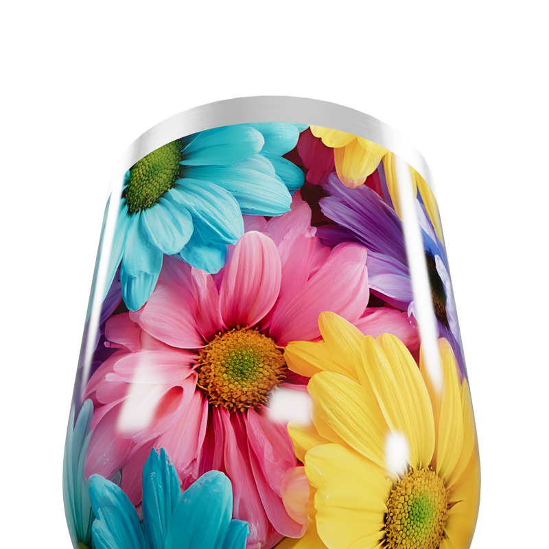 Copo Térmico Slim - Flores Coloridas Inox