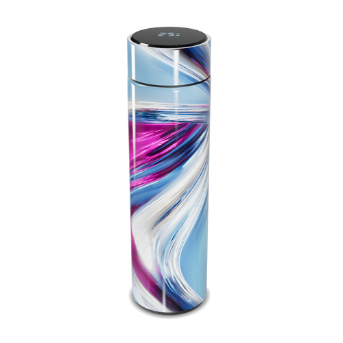 Garrafa Térmica Touch - Azul com Estampa Moderna