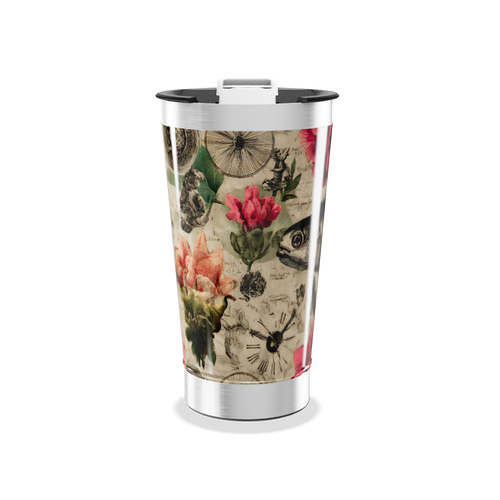 Copo Térmico - Estampa Vintage Floral
