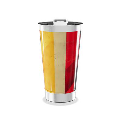 Copo Térmico - Listras Vermelho e Amarelo