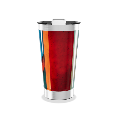 Copo Térmico - Vermelho com Listras Coloridas