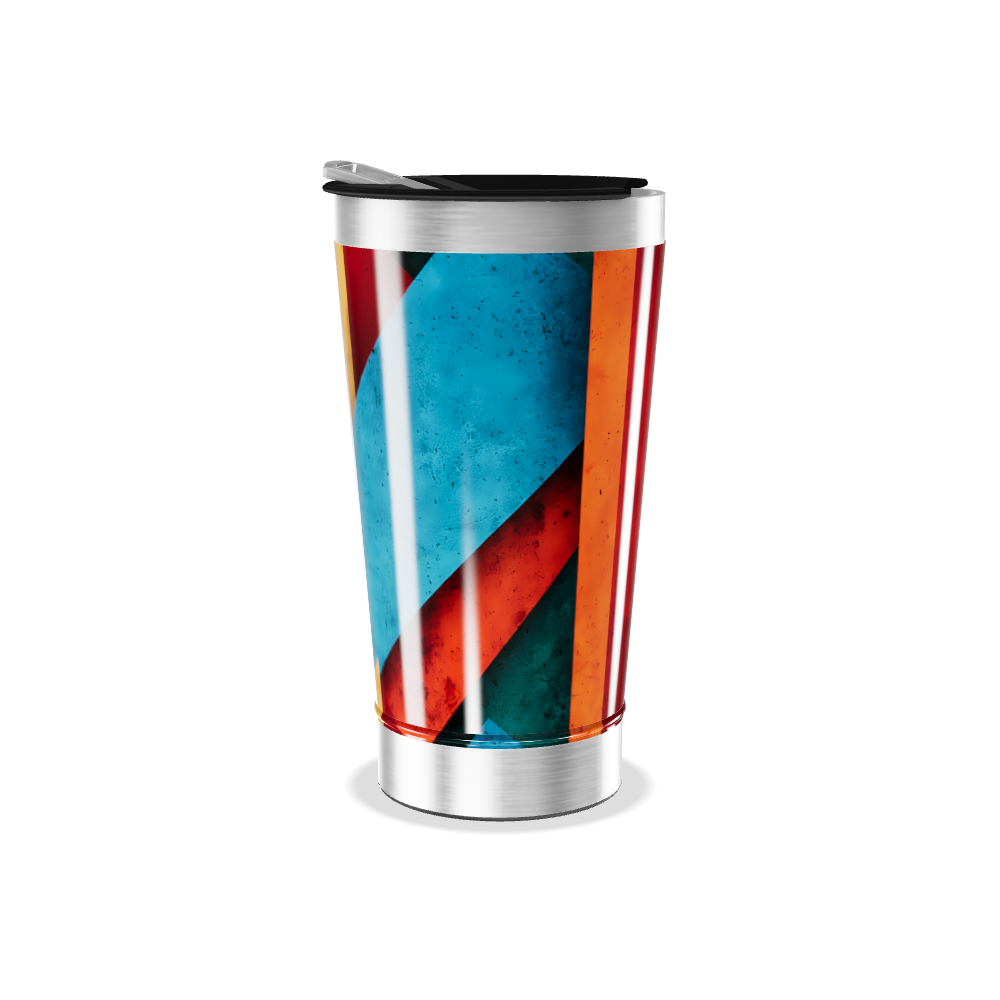 Copo Térmico - Vermelho com Listras Coloridas