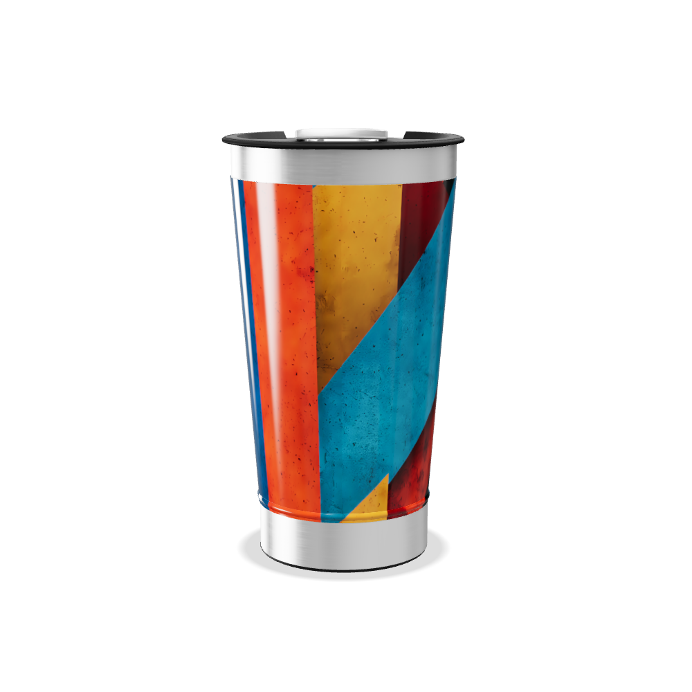 Copo Térmico - Vermelho com Listras Coloridas