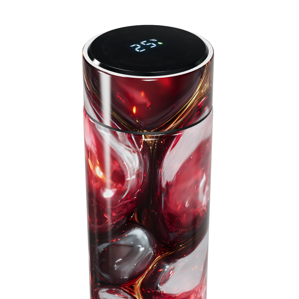 Garrafa Térmica Touch - Cristal Vermelho Digital