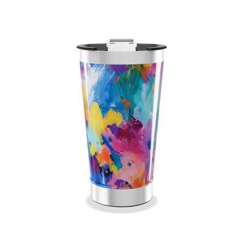 Copo Térmico - Estampa Abstrata Multicor