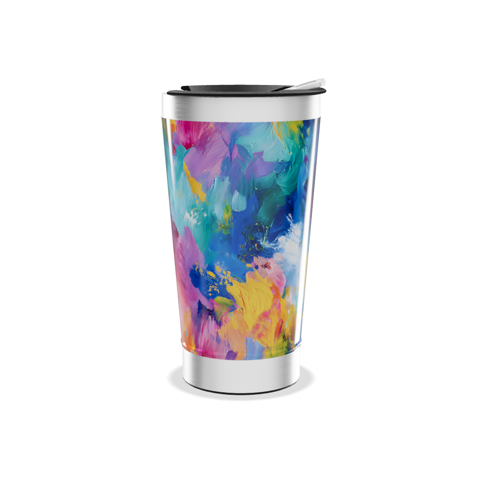 Copo Térmico - Estampa Abstrata Multicor