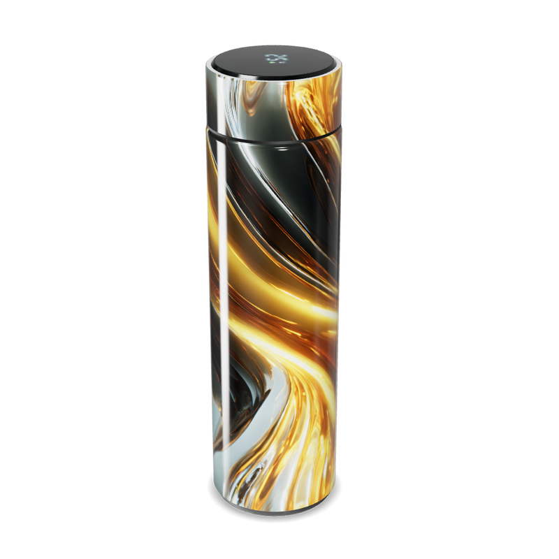 Garrafa Térmica Touch - Preto e Dourado com Display