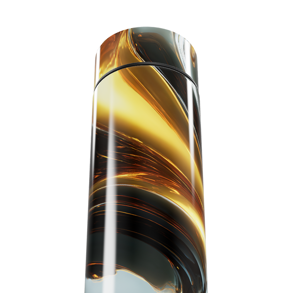 Garrafa Térmica Touch - Preto e Dourado com Display