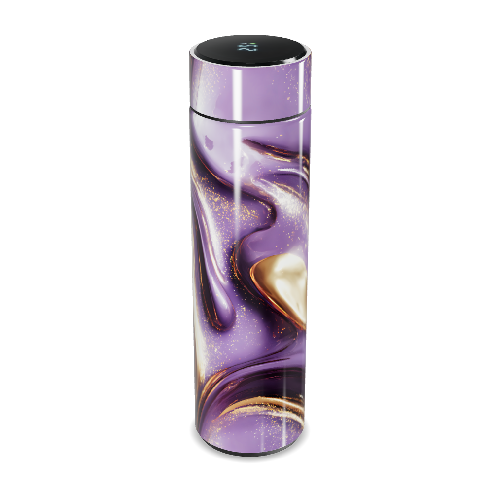 Garrafa Térmica Touch Roxa - Design Marmorizado