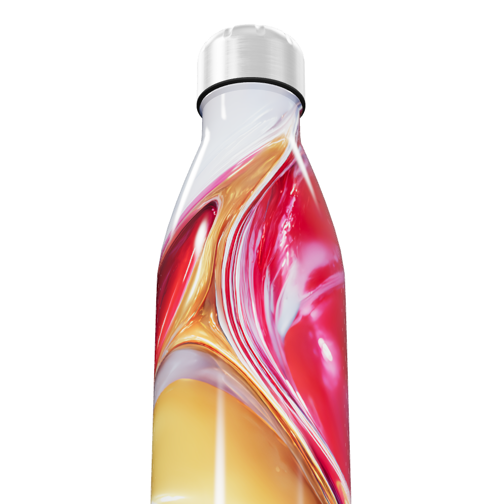 Garrafa Inox - Colorida com Estampa Abstrata