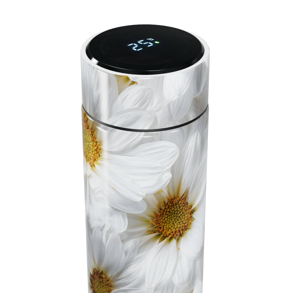 Garrafa Térmica Touch - Flores Brancas Aço Inox