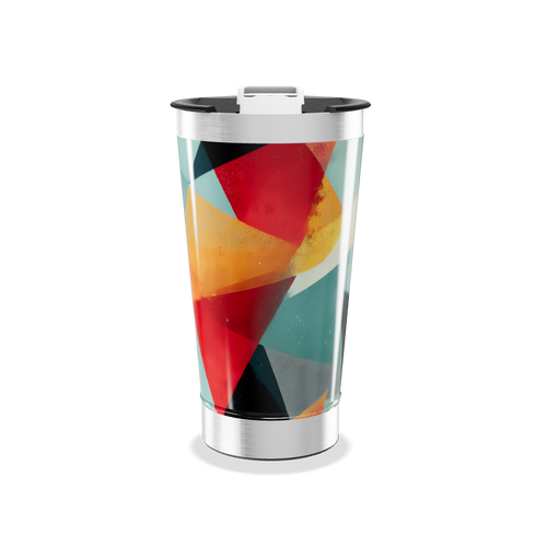 Copo Térmico - Estampa Geométrica Multicolorida