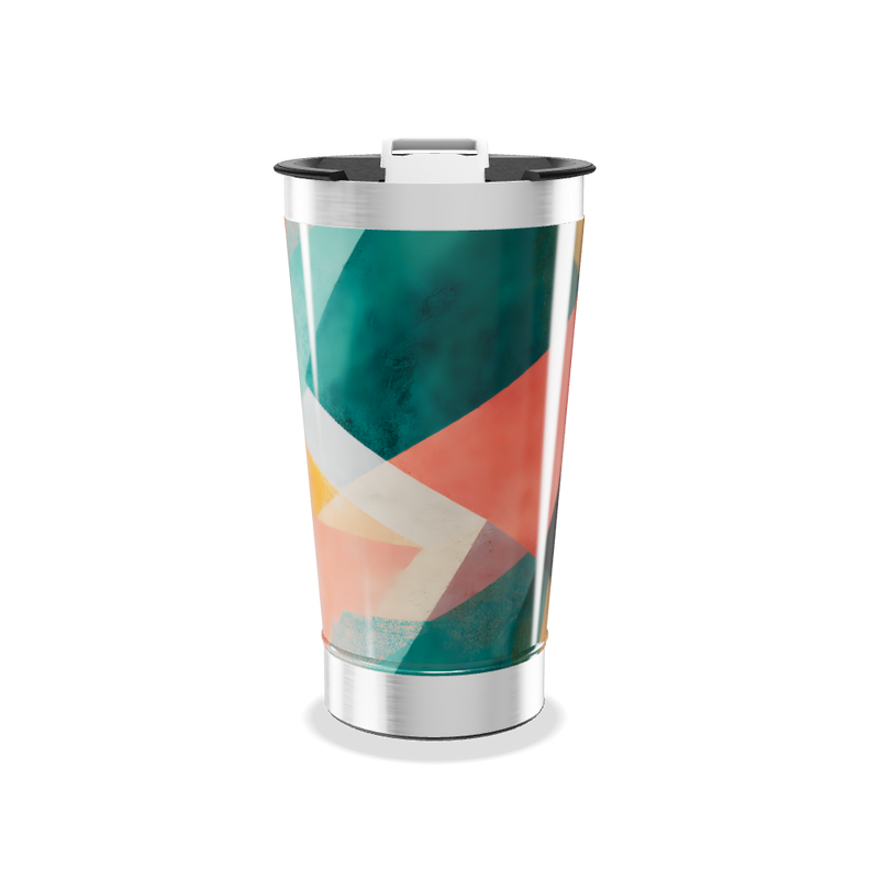 Copo Térmico - Com Estampa Geométrica Colorida