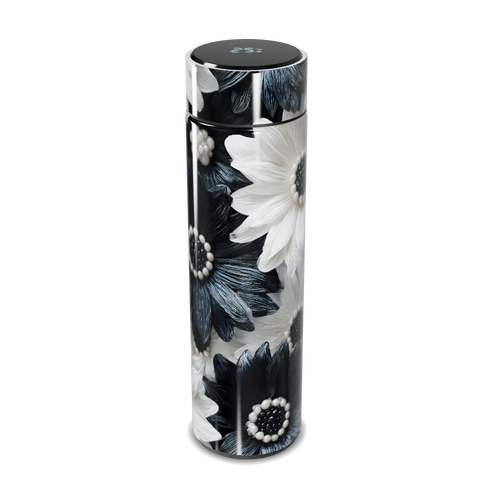 Garrafa Térmica Touch - Floral Preto e Branco