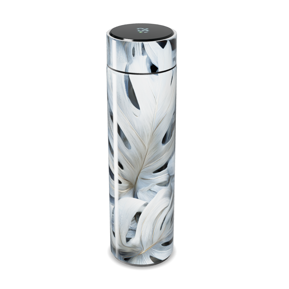 Garrafa Térmica Touch - Design Folhas Brancas