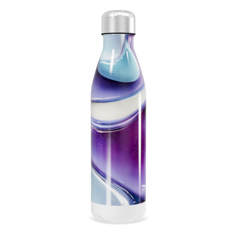 Garrafa Inox - Estampa Marmorizada Azul