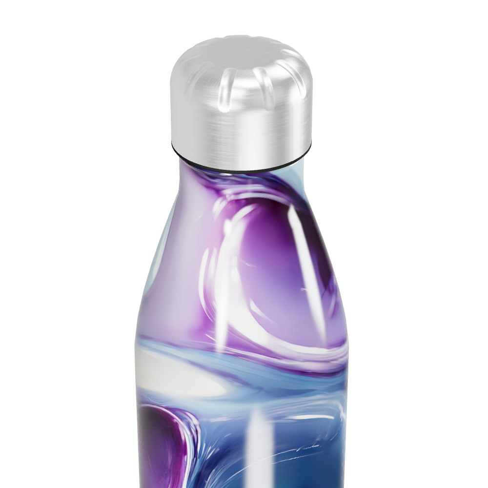 Garrafa Inox - Estampa Marmorizada Azul